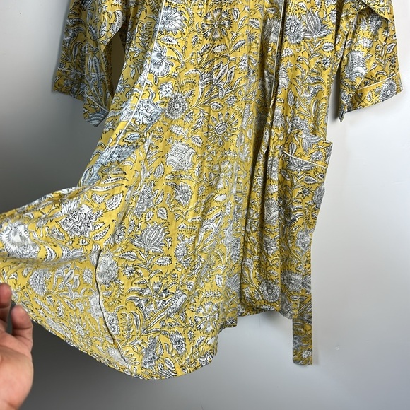 Floral Boho Multicolor Kimono Robe Size L/XL Printed yellow Summer Vacation Hote - Picture 4 of 11